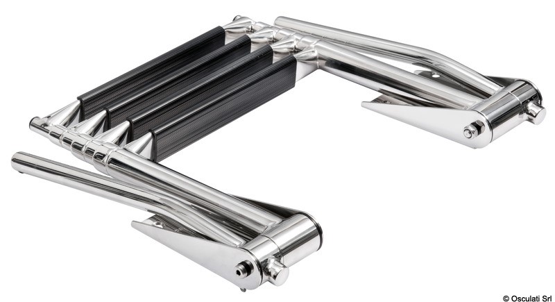 Scaletta Pieghevole Per Barche E Piscine - Acciaio Inox, 4 Gradini Antiscivolo, Portata 200 Kg - Foto 8